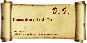 Domonkos Irén névjegykártya