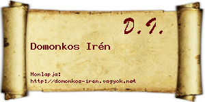 Domonkos Irén névjegykártya